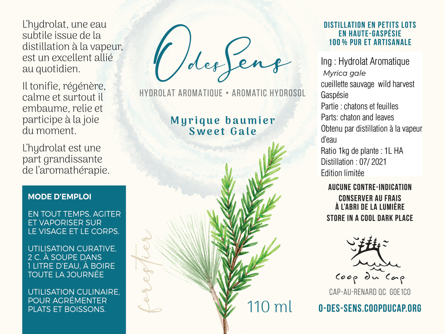 Hydrolat Aromatique MYRIQUE BAUMIER