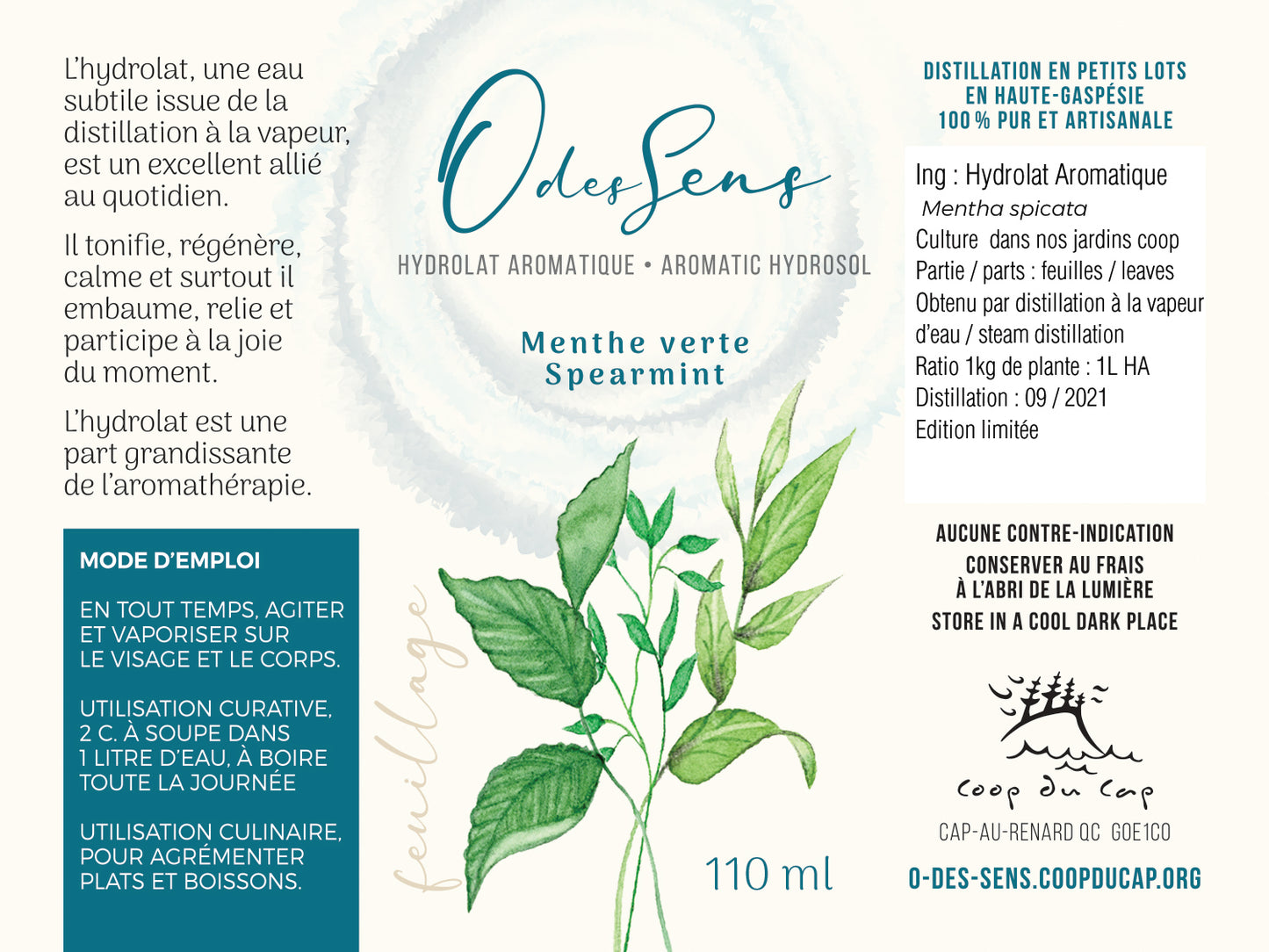 Hydrolat Aromatique MENTHE VERTE